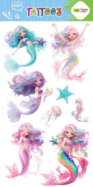 Tatuaże zmywalne MAGICAL SIRENS 100x200mm Happy Color HA 4261 1020-KP10 GDD